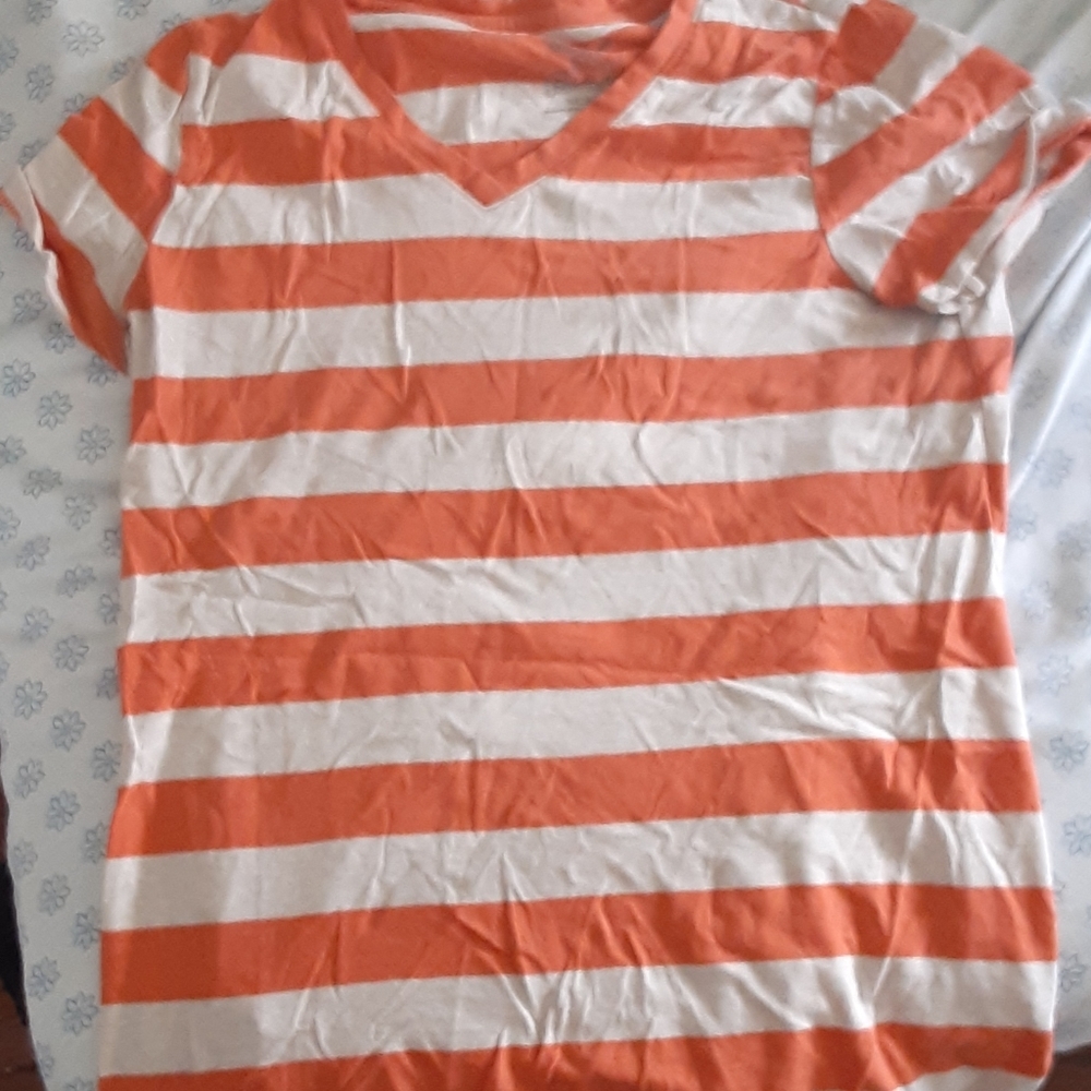 Orange and white shirt